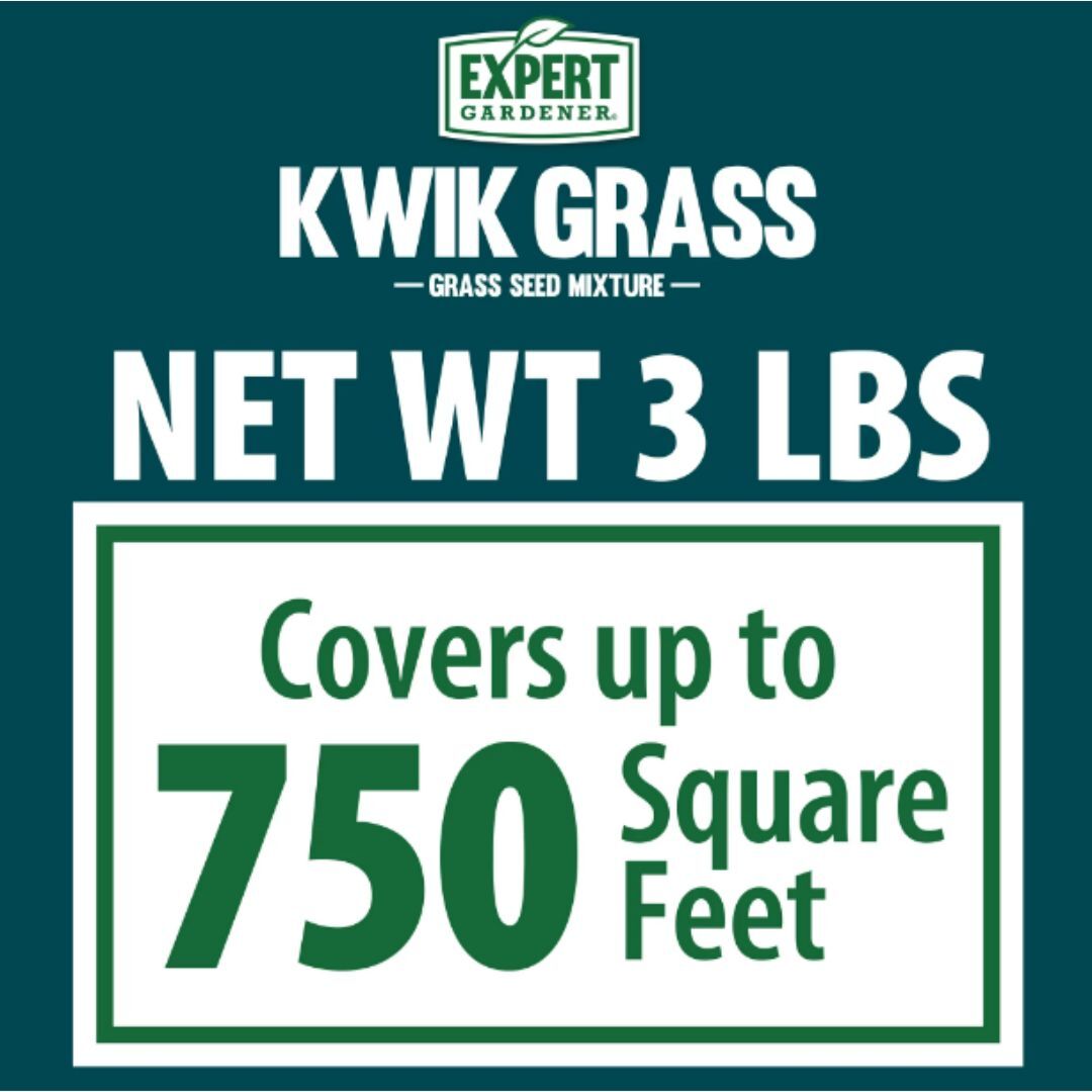 Expert Gardener Kwik Grass Seed Mix, for Sun to Partial Shade, 3 lb.