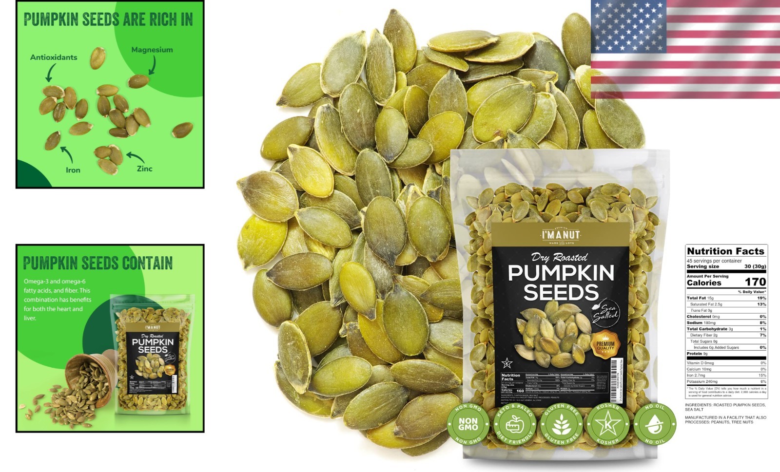 Oven Toasted Pumpkin Seeds 3 lb Batch