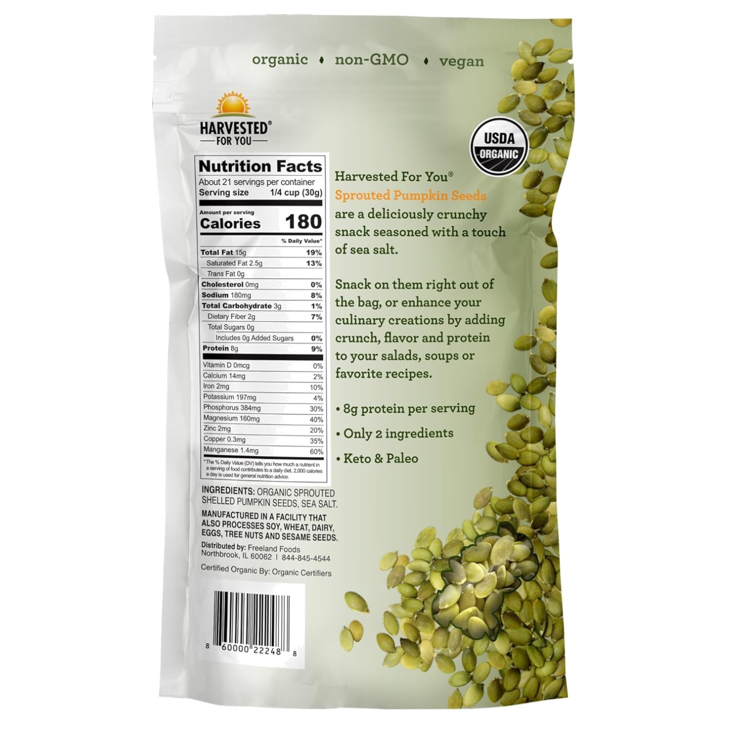 Organic Plant Based Keto Snack – 22oz Pumpkin Seeds