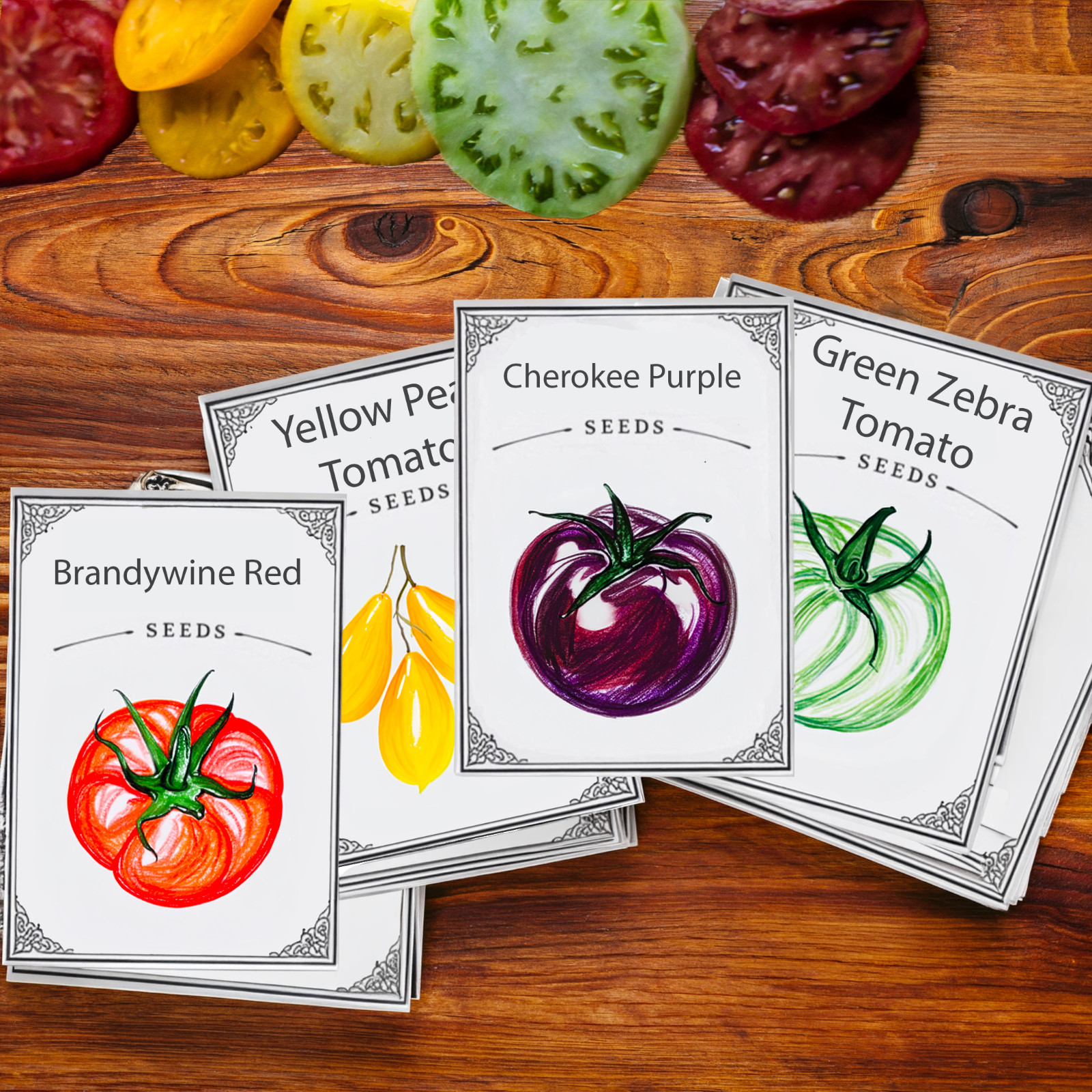 Heirloom Tomato Seeds Collection Non-GMO Open Pollinated Variety Kit Gift Box