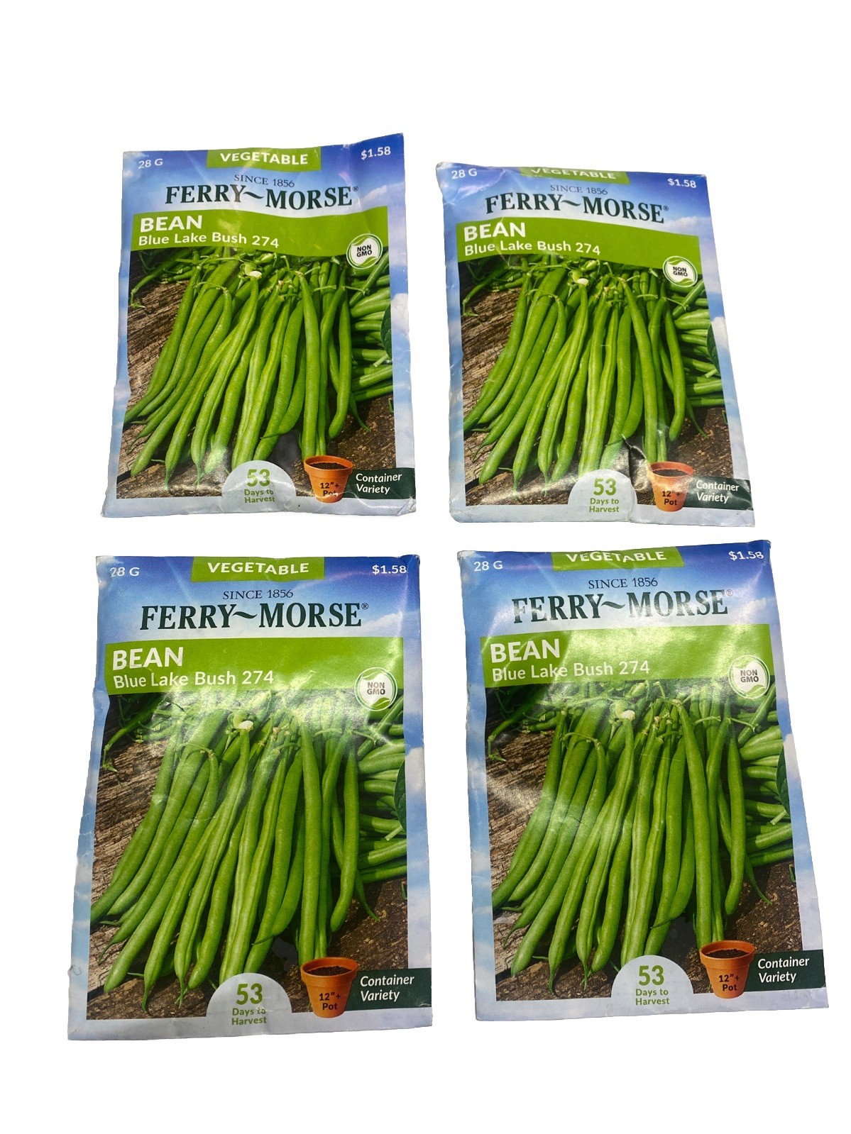 Ferry Morse Seeds VEGETABLE BLUE LAKE BUSH 274 BEANS – LOT OF 4 PACKS