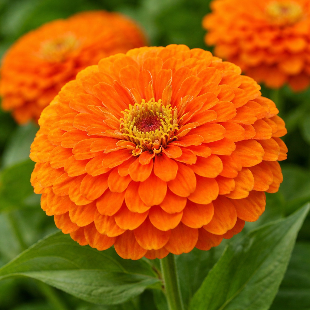 Orange King Zinnia Seeds Giant 5″ Flowers Latin Name: Zinnia elegans