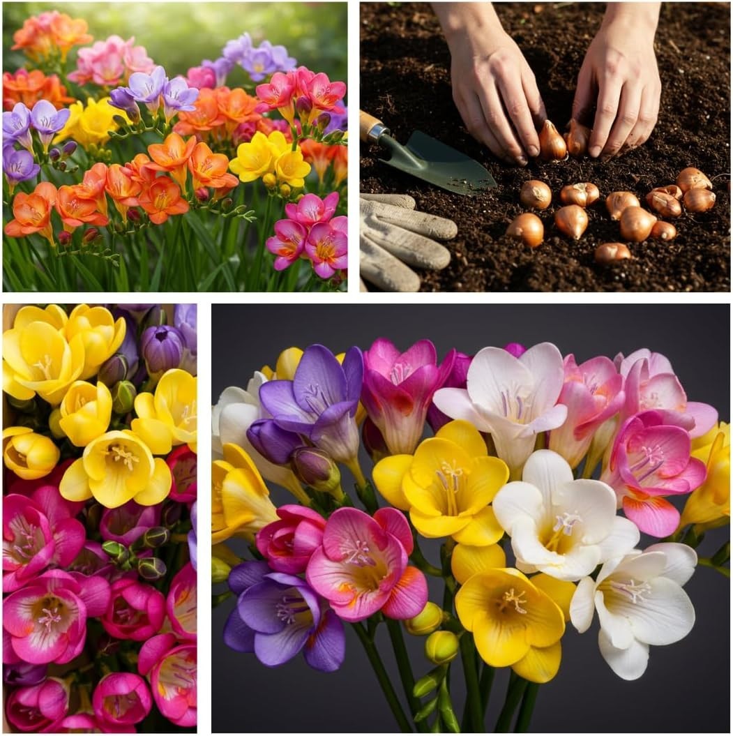 Spring-Ready Mixed Color Freesia Bulbs – 10 Large Blooms for Outdoor Excellence