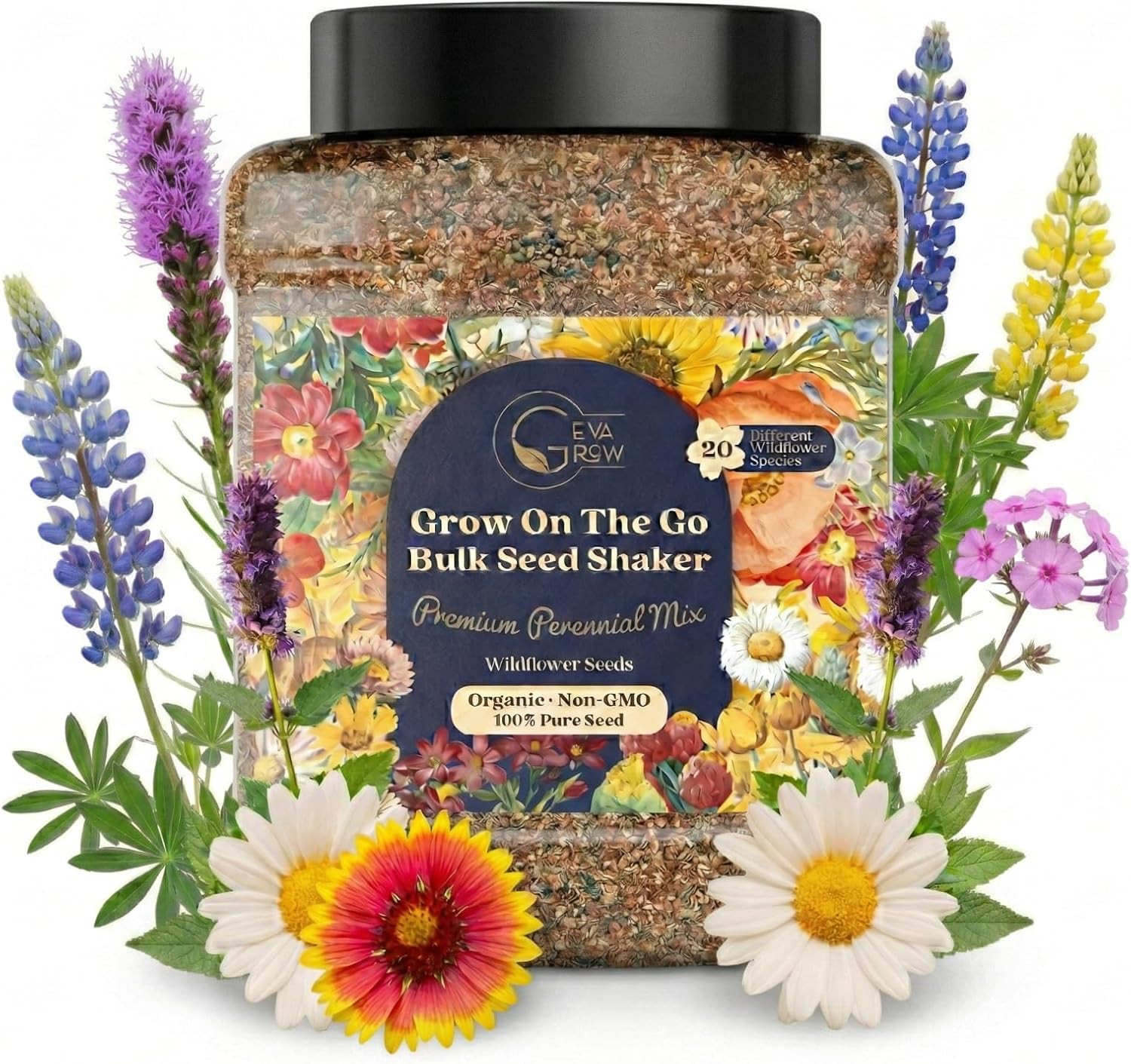 Bulk Wildflower Seed Shaker – 900,000+ Perennial Seeds Mix for Any Garden