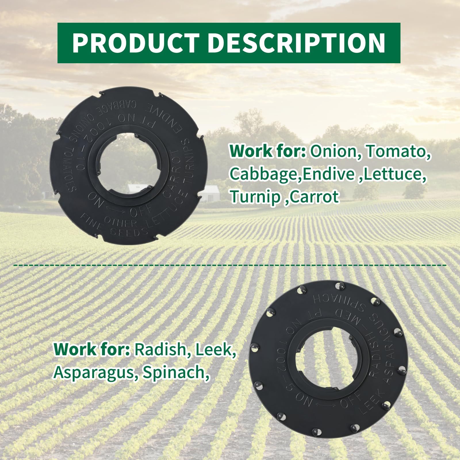 60009 Set 6 Standard Seed Plates Compatible with Earthway 1001-B Seeder Works…