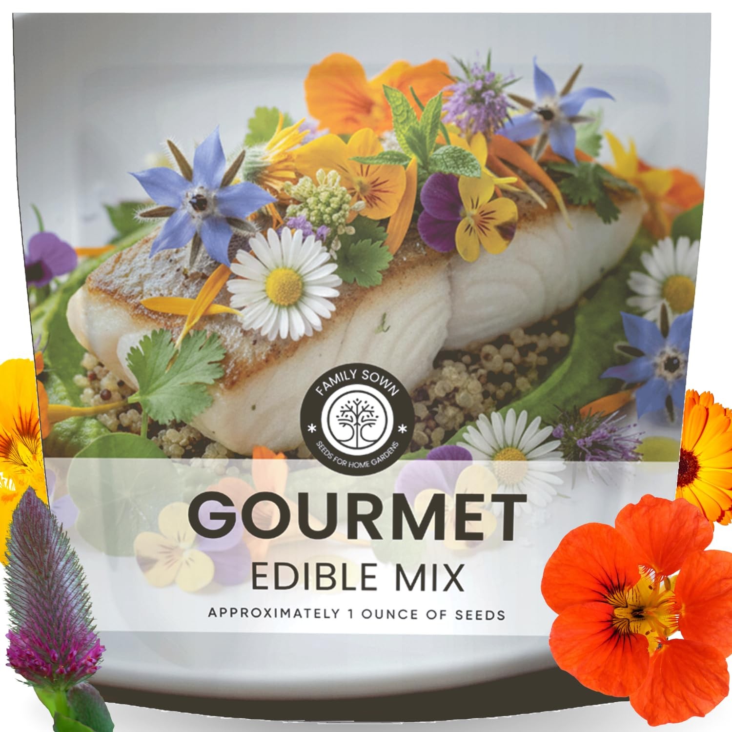 Premium Culinary Seeds Mix – 5,000 Edible Flower & Herb Seeds for Planting