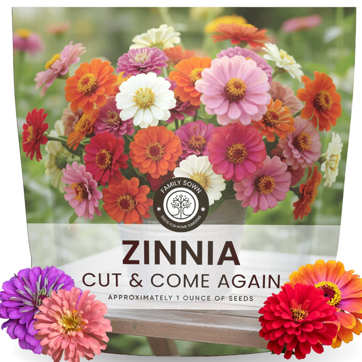 Zinnia Seeds for Planting – 4,000 Count, 1 Ounce Pouch, Easy Growth