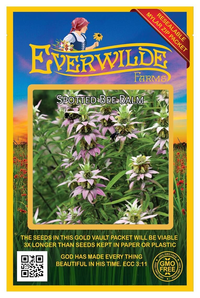 1000 Spotted Bee Balm Wildflower Seeds – Everwilde Farms Mylar Seed Packet