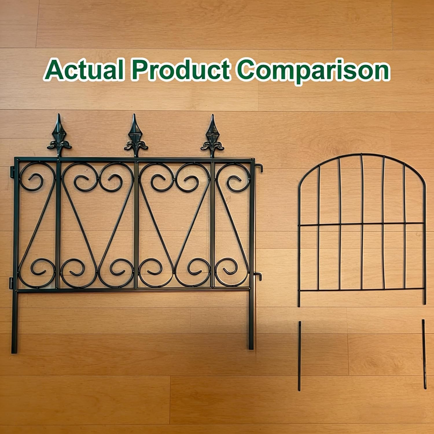 5 Panels 24In(H)×10Ft(L) 0.4 Inch Wire Diameter Decorative Garden Fences and Bor