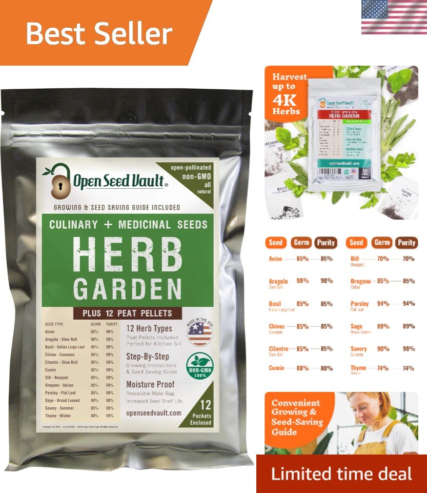 4,000 Non GMO Heirloom Vegetable Seeds for Planting Vegetables and Fruits – 1…
