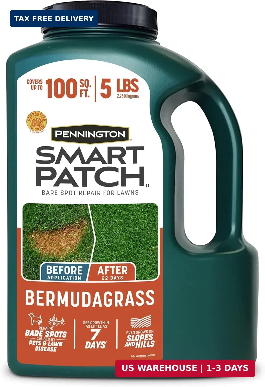 Pennington Smart Patch Bermuda Grass Seed, 5 lb Jug