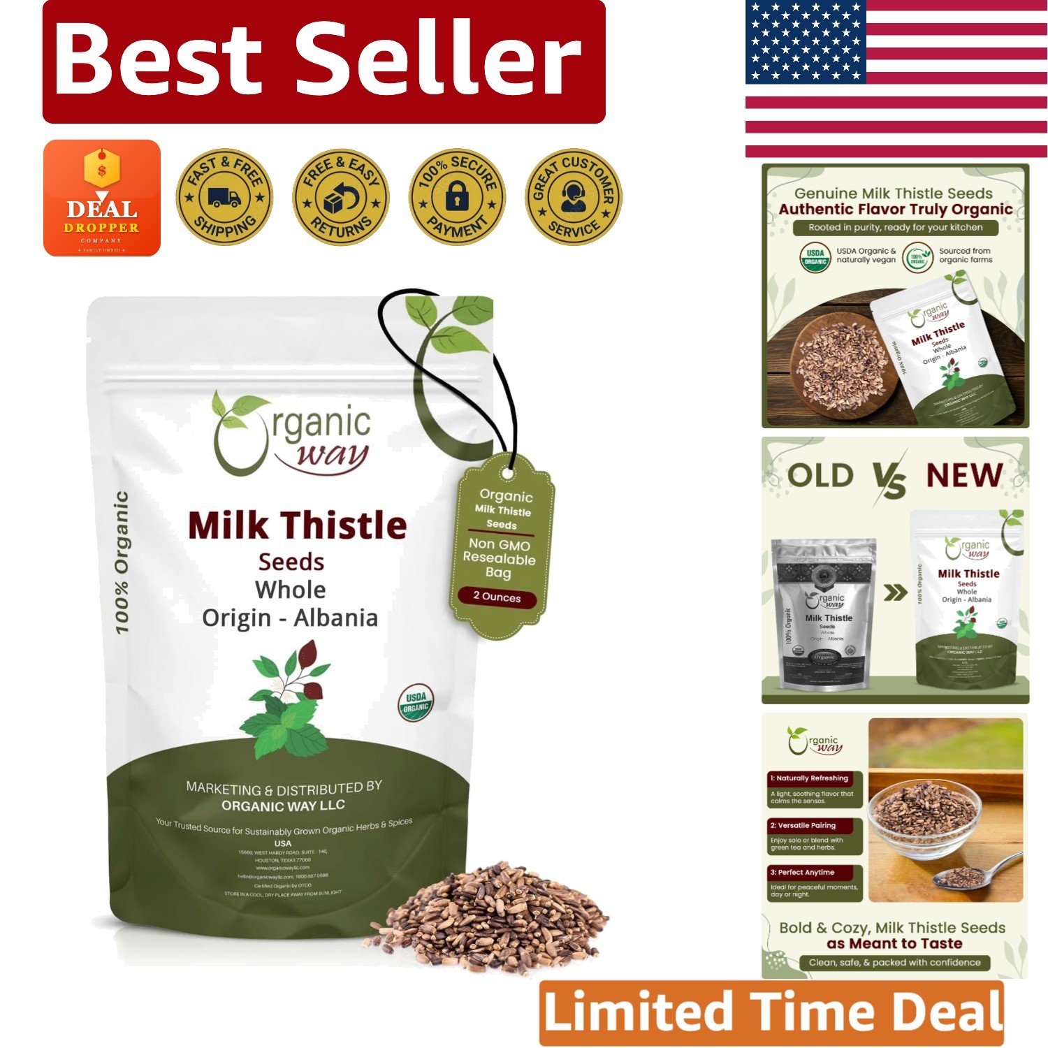 Fresh Organic Milk Thistle Seeds – Resealable 2 Oz for Lasting Flavor
