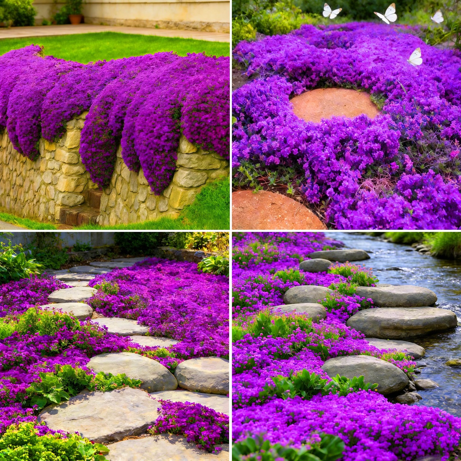 Purple Creeping Thyme Ground Cover Flower Seeds for Planting, 20008pcs Perenn…