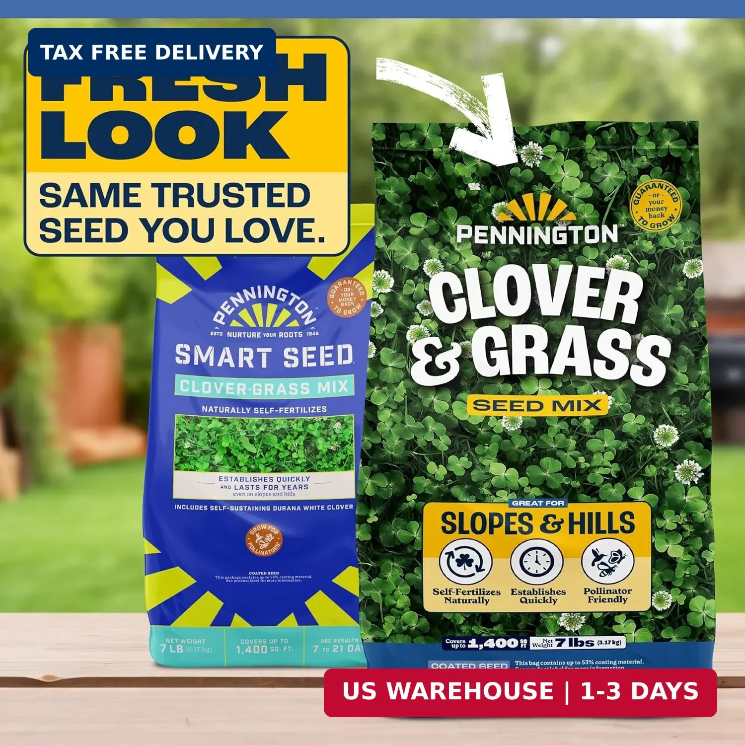 Pennington Clover + Grass Mix, Clover Seeds for Lawn, 7 LB