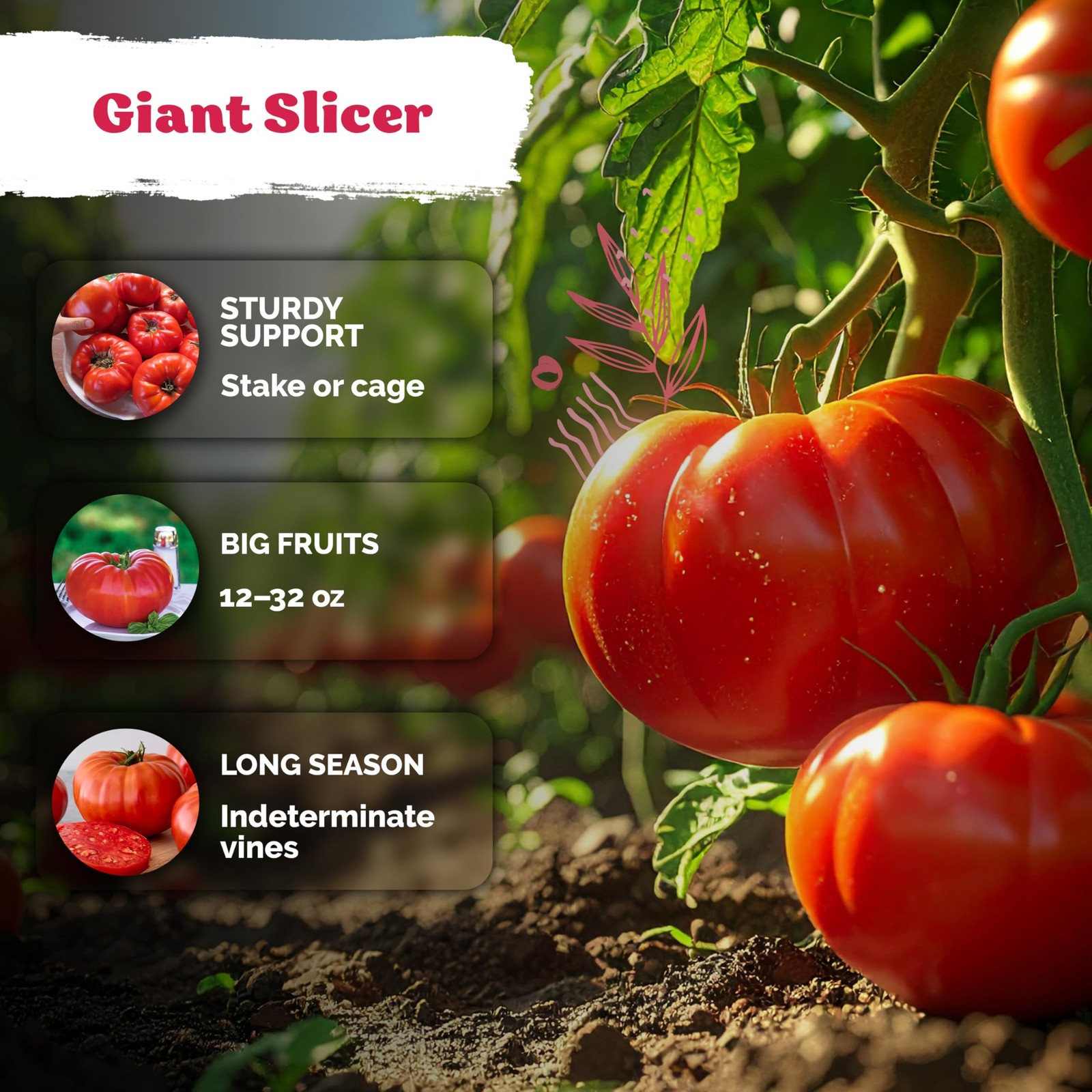 KVITER 650 Giant Beefsteak Tomatoes Seeds (Solanum lycopersicum), 2 Pack