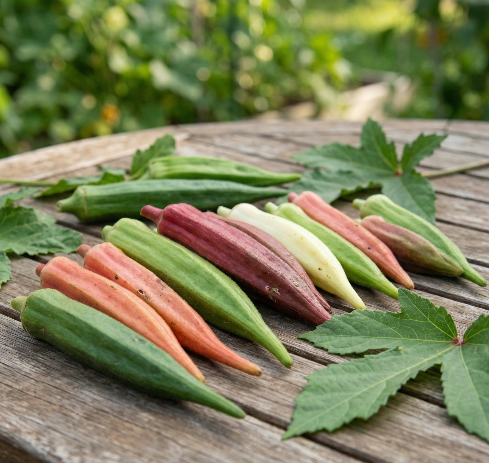 Okra RAINBOW FIESTA Colorful Pods Heirloom Garden Vegetable Non-GMO 50 Seeds