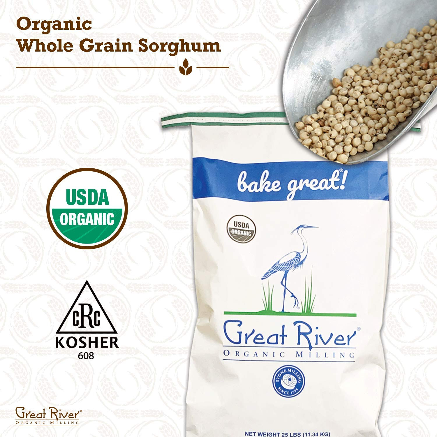 Organic Whole Grain Sorghum | High-Protein Ancient Grain | Non-Gmo, Kosher Certi