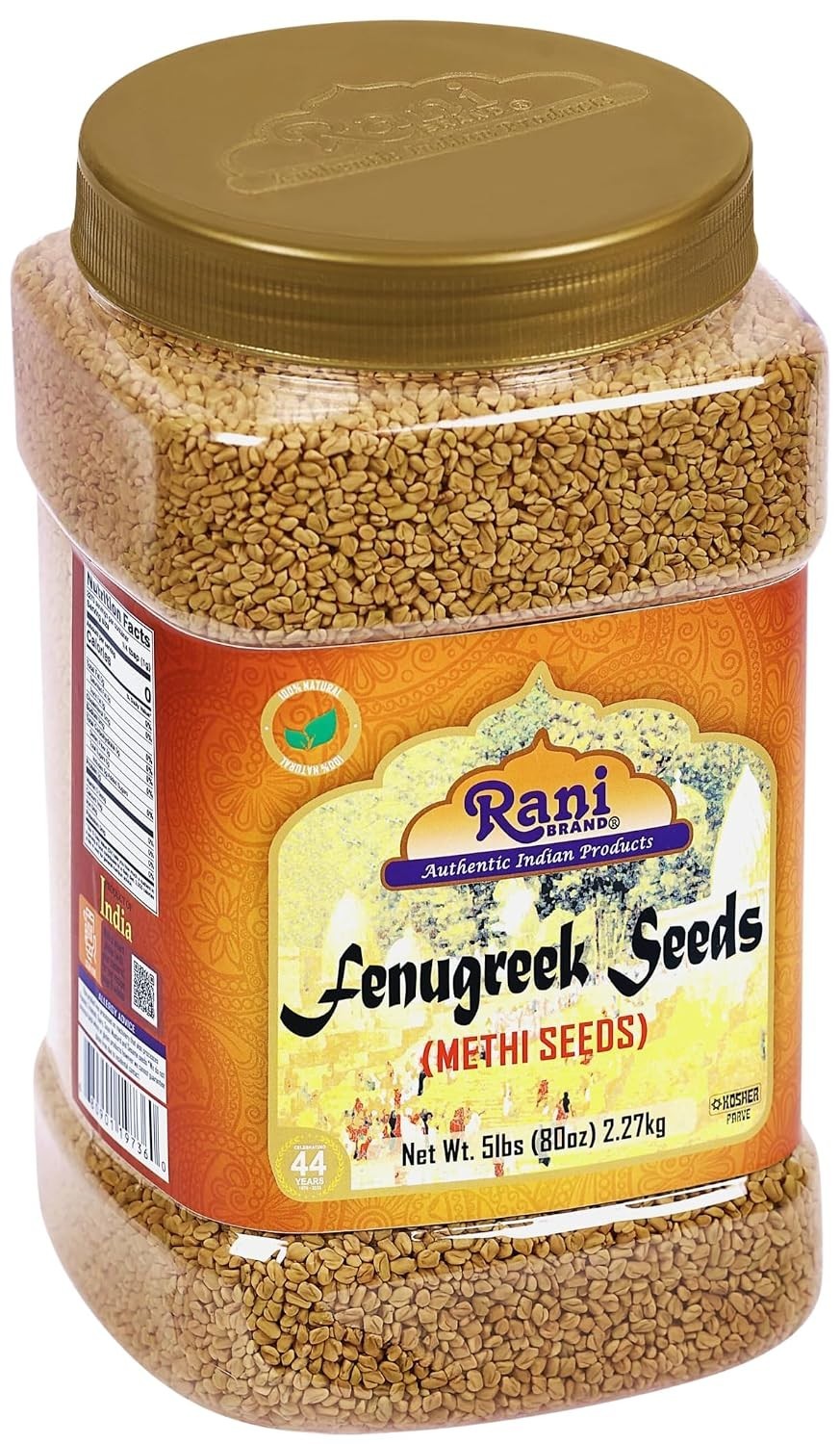 Rani Fenugreek Methi Seeds Whole 80oz Bulk Jar
