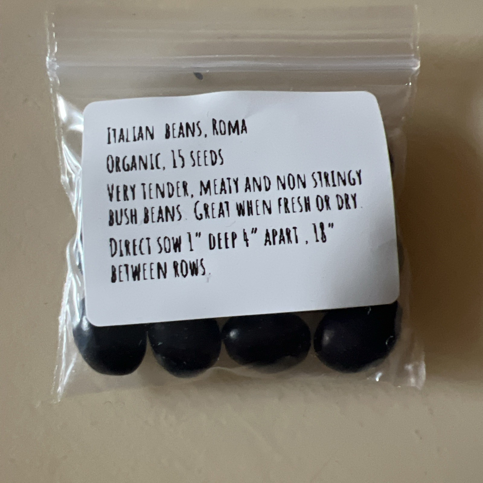 Organic black beans, flat, meaty and tender , 15 seeds