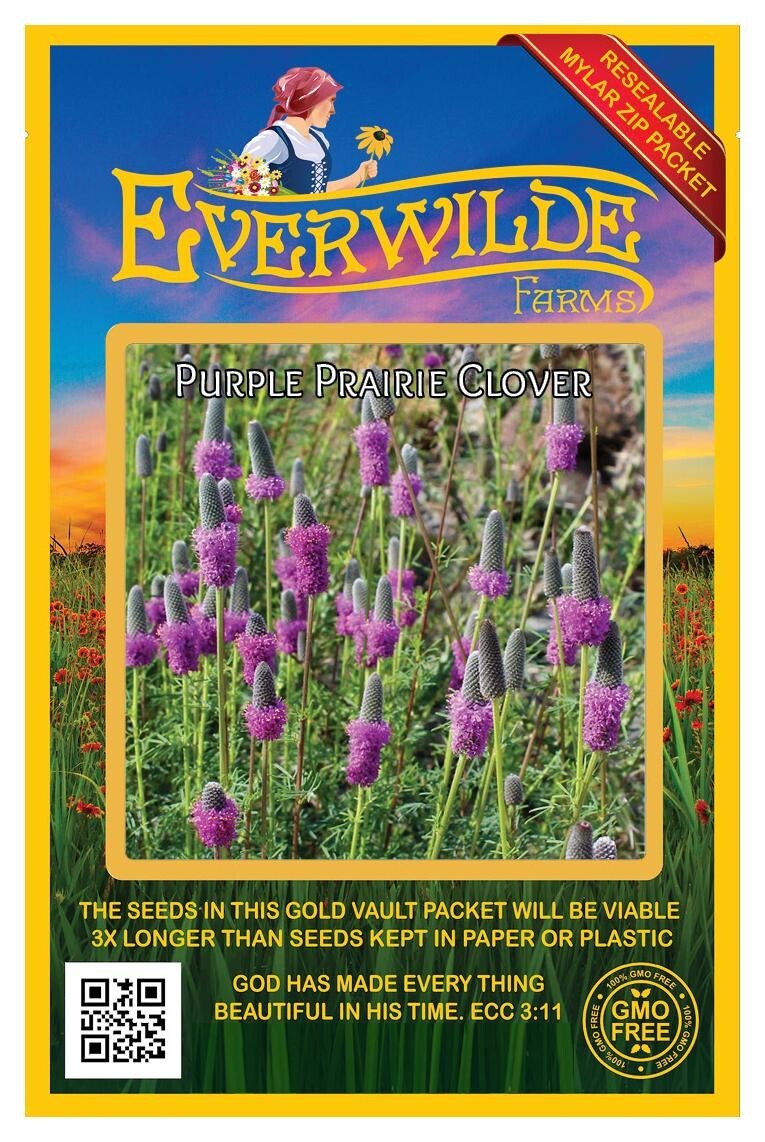 2000 Purple Prairie Clover Wildflower Seeds – Everwilde Farms Mylar Seed Packet
