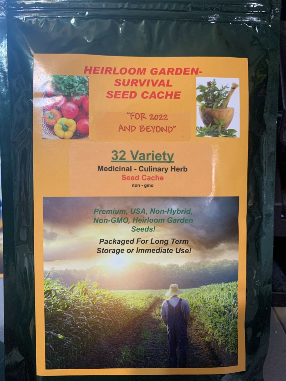 HERBS, CULINARY/MEDICINAL 32 VARIETIES DOOMSDAY/SURVIVAL SEED CACHE HEIRLOOM