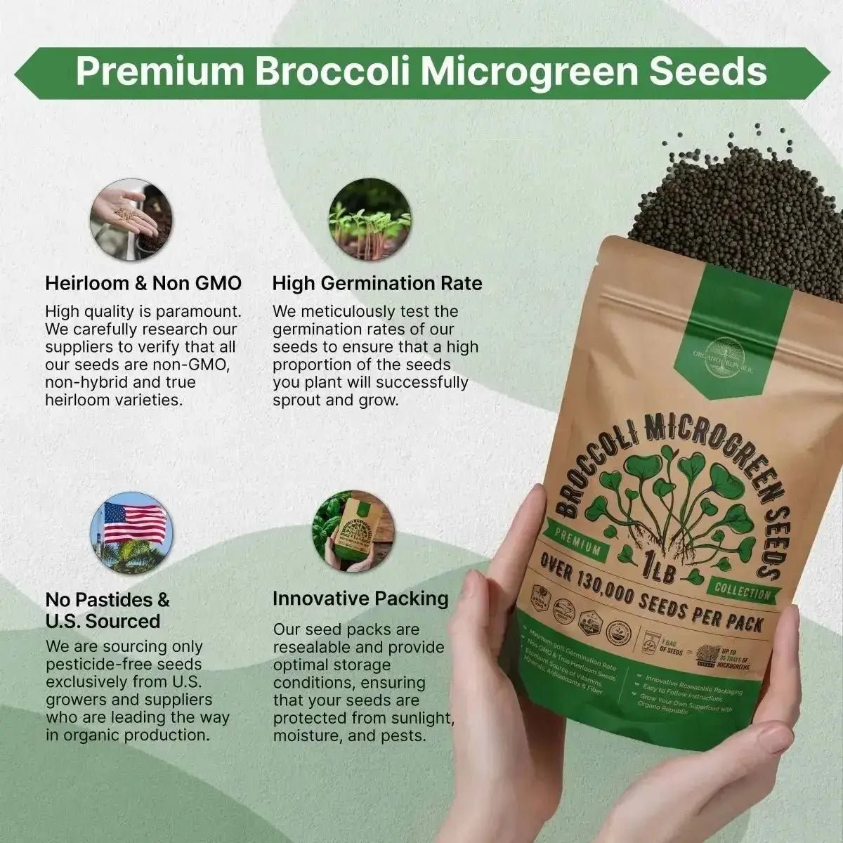 Broccoli Sprouting & Microgreens Seeds 1lb