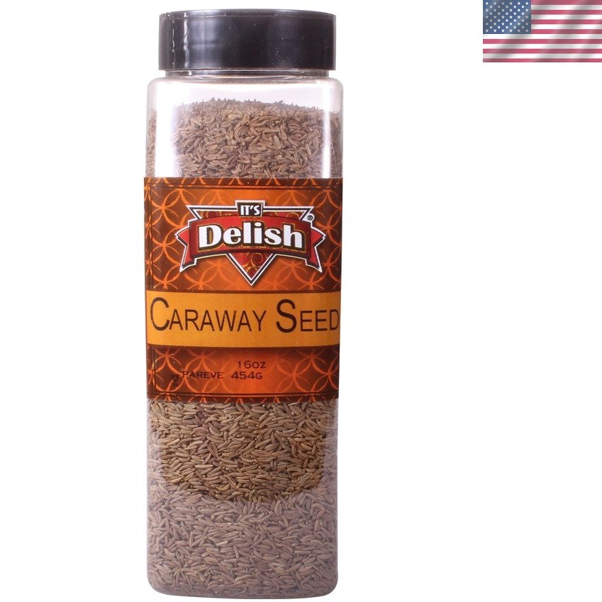 16 Oz Large Jar of Its Delish Caraway Seeds – Flavorful Spices for Cooking