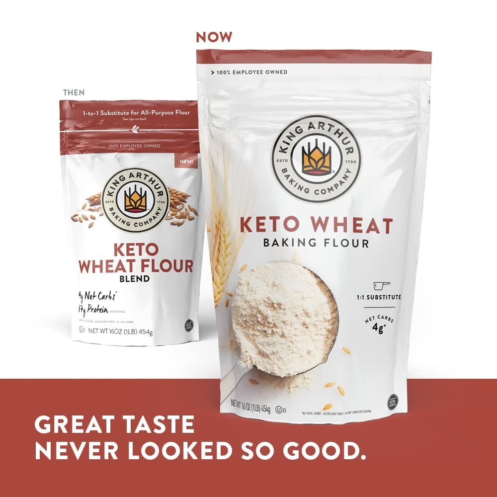 King Arthur Keto Wheat Baking Flour: 1:1 All-Purpose 16 Ounce (Pack of 1)