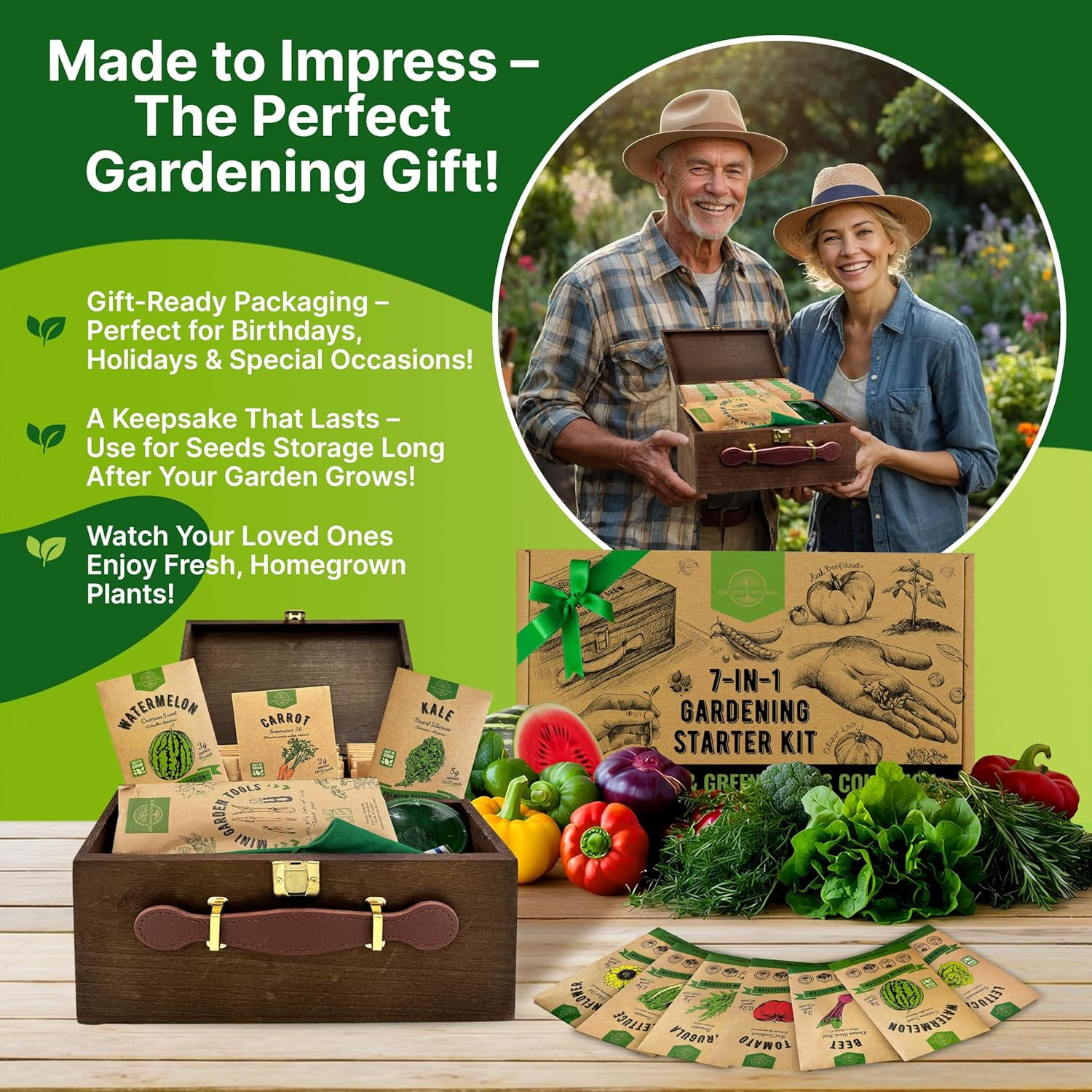 75 Vegetable & Greens Seeds Variety Pack – Non-GMO Heirloom Garden Kit