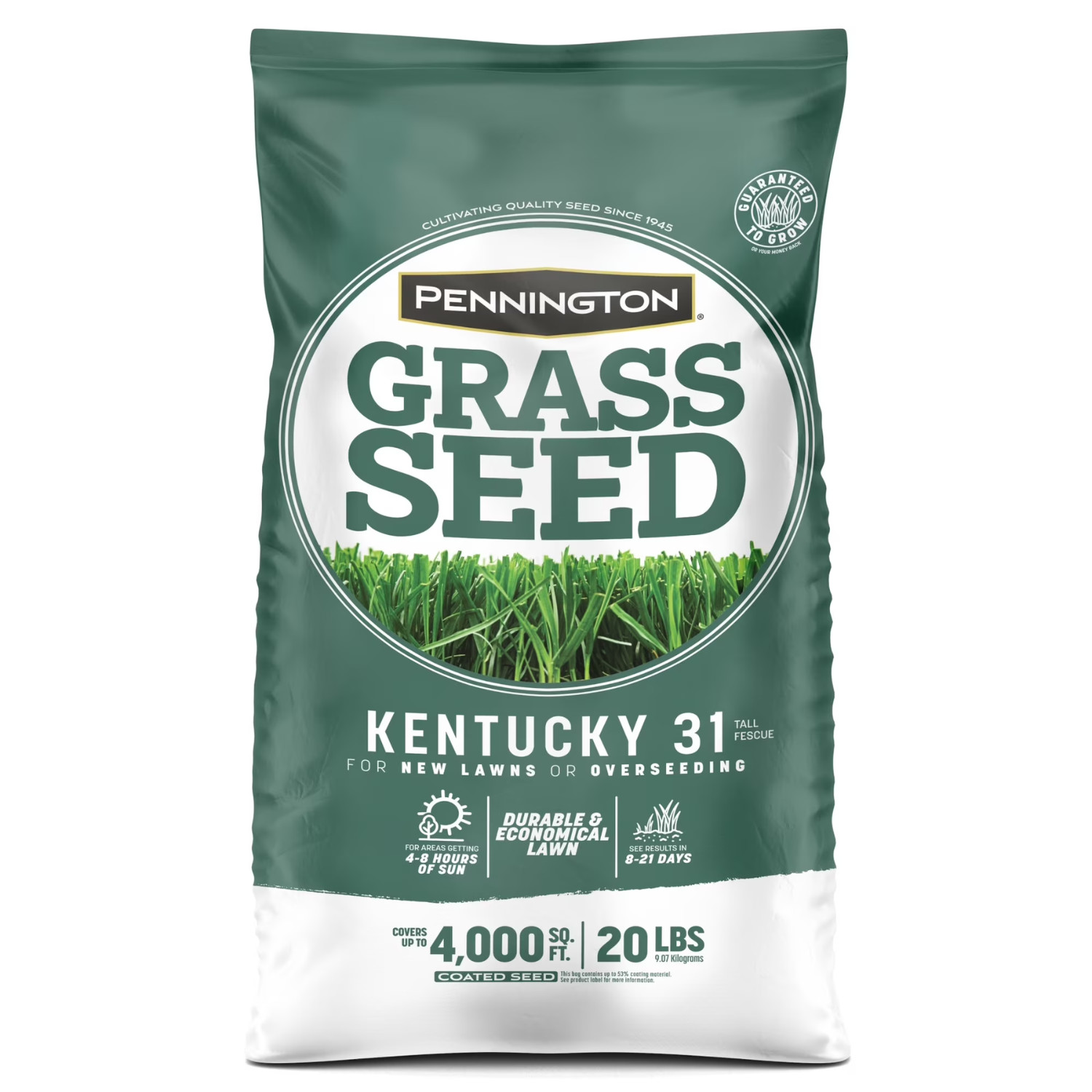 Pennington Kentucky 31 Tall Fescue Grass Seed Sun to Partial Shade 20 lb Bag New