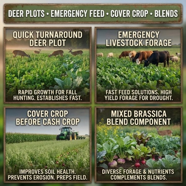 Old Cobblers Farm™ Wicked Tuff Turf Essex Dwarf Rape Seed – Lush Green Forage