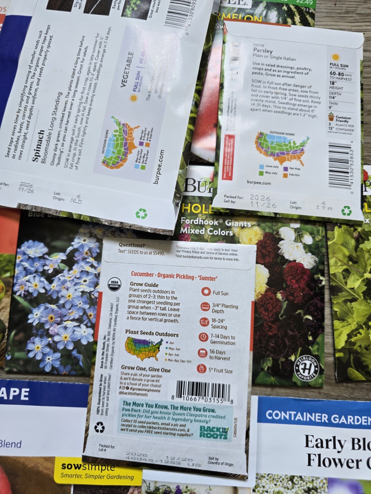 Lot 4 Of 107 seeds Vegetable, Flowers And Herb Seed Packets 2026 mix gardening.