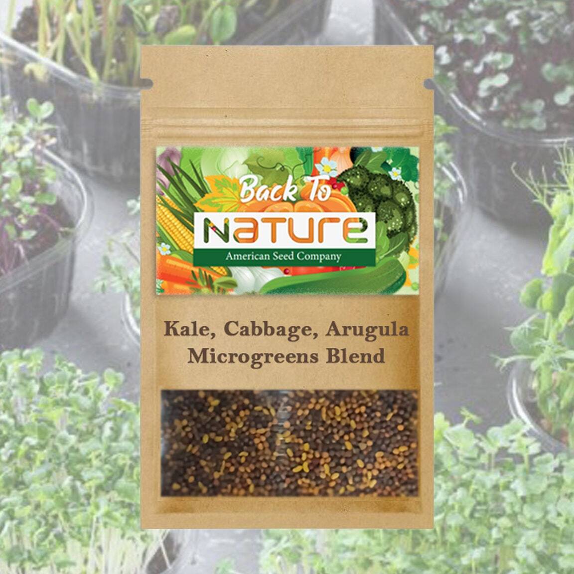 Kale, Cabbage & Arugula Microgreens – Organic Seeds – Non Gmo – Heirloom Seeds