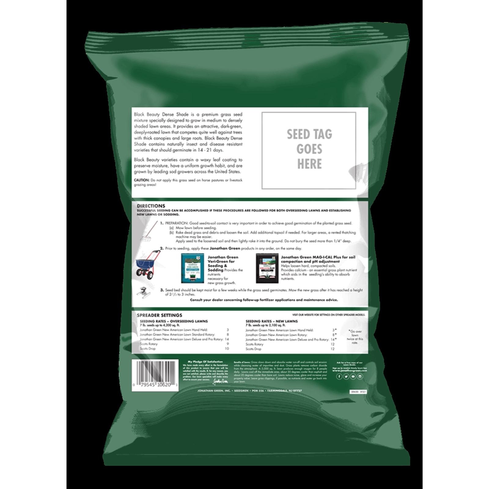 Jonathan Green (#10622) Black Beauty Dense Shade Grass Seed Mix, 1lb bag