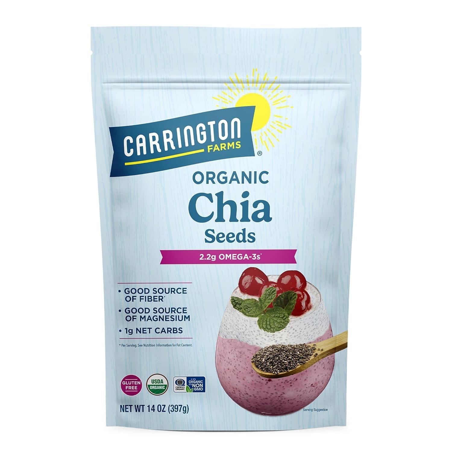 14 Ounce USDA Organic Chia Seeds – Nutrient-Rich & Versatile for Healthy Living