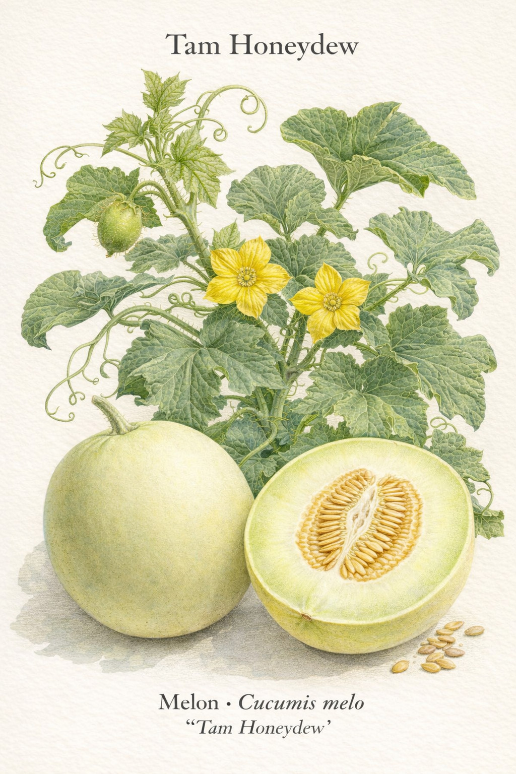 40 Premium Heirloom Tam Honeydew Melon Seeds – Large & Extra Sweet