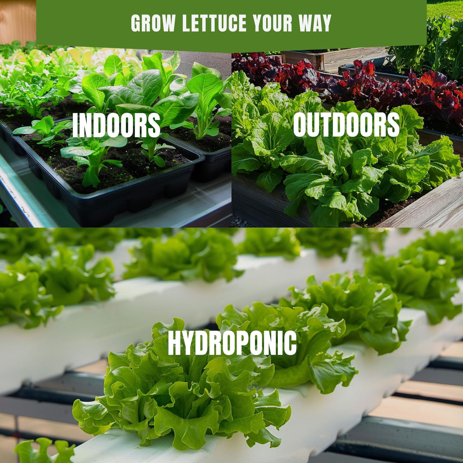 Diverse Salad Greens Seed Pack – Spinach, Kale, Arugula, Romaine, 7300+ NonGMO