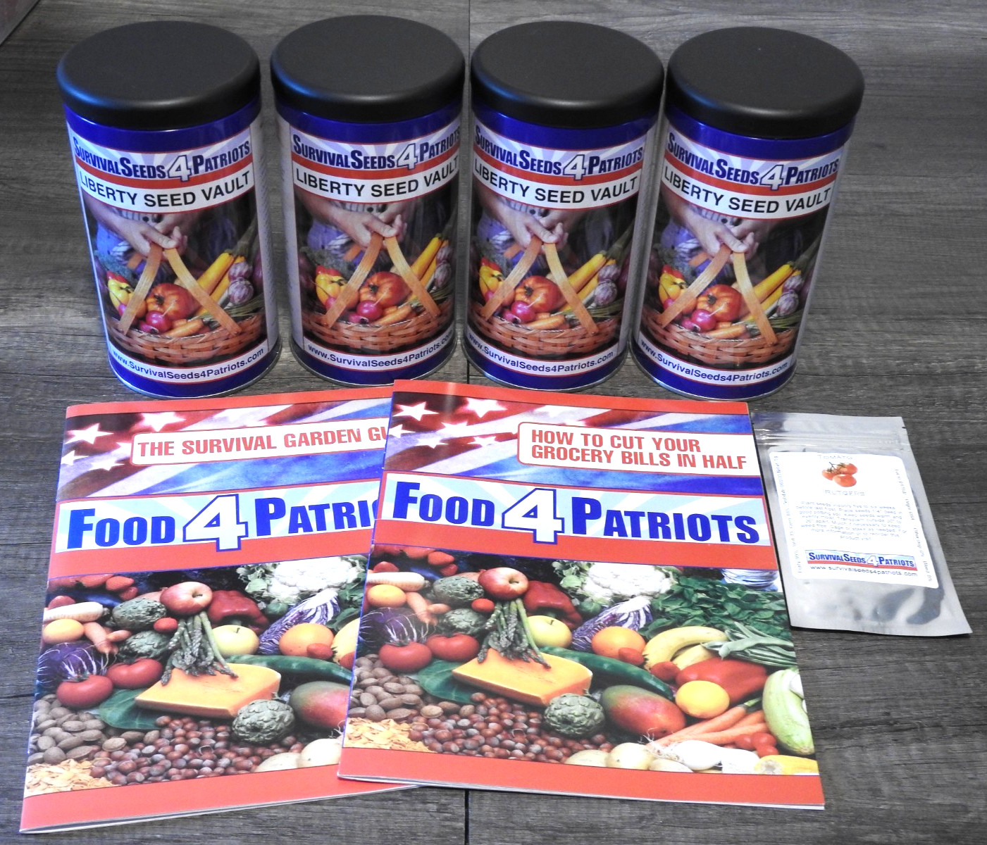 4 PATRIOTS LOT LIBERTY SEED VAULT SURVIVAL 22 VARIETIES – 4 TOTAL & MORE!!