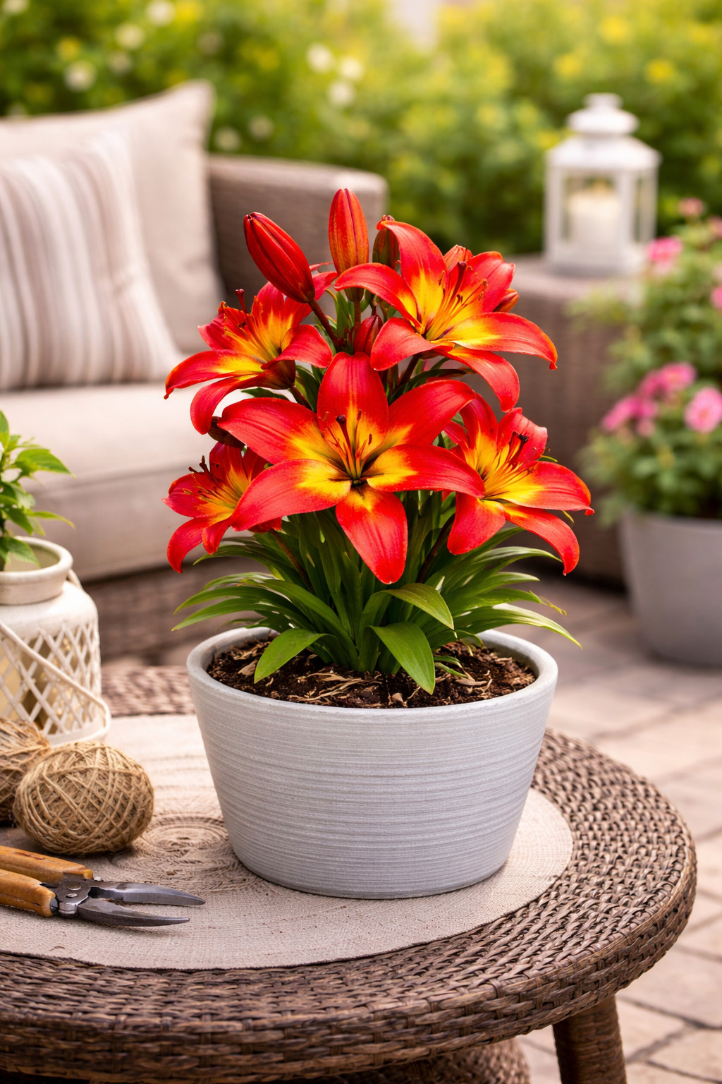 Forever Linda Lily Bulbs for Planting – Striking Crimson and Yellow (5 Bulbs)