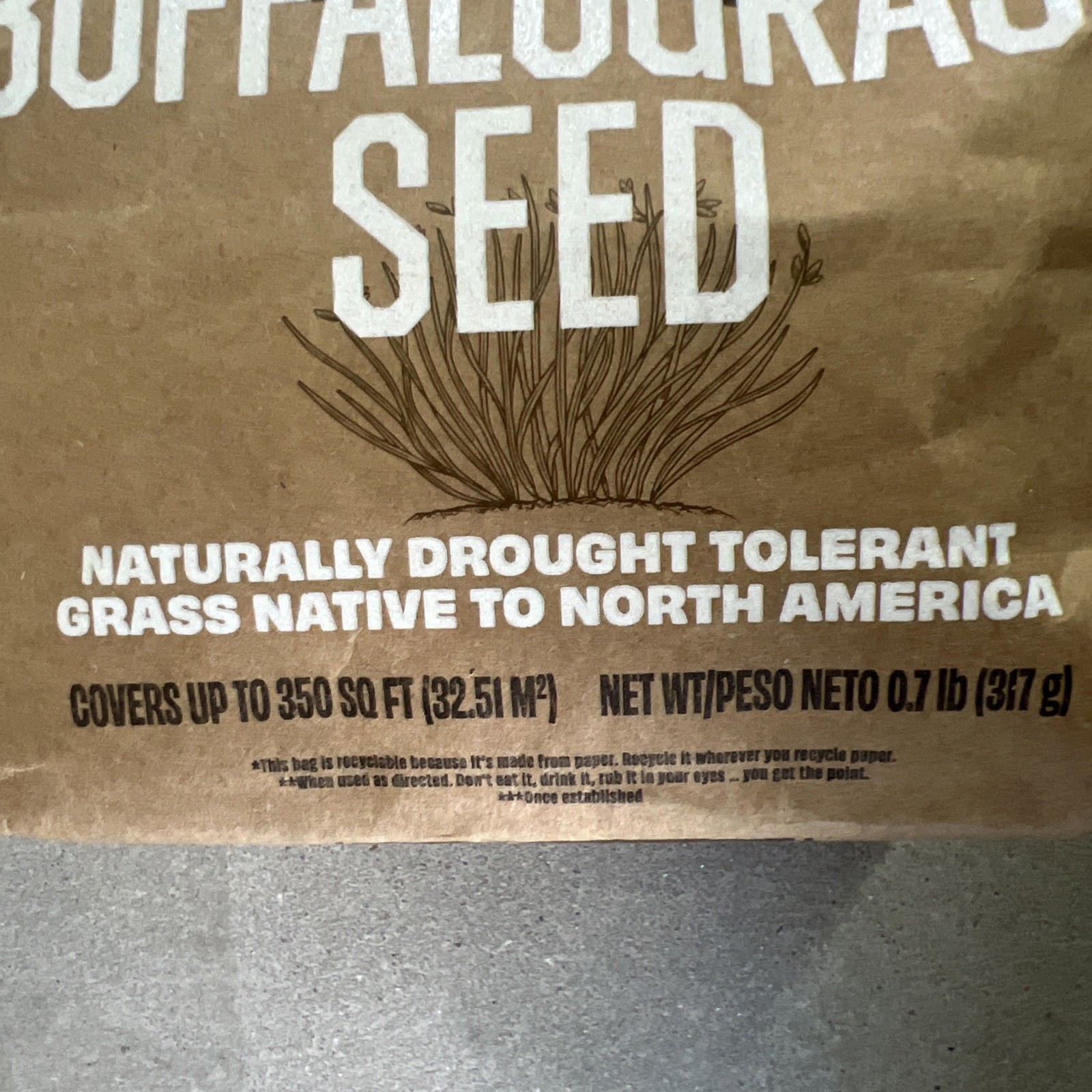 O.M. SCOTT & SONS BUFFALO GRASS SEED 0.7 lb. Bag 350 sq ft. Drought Tolerant