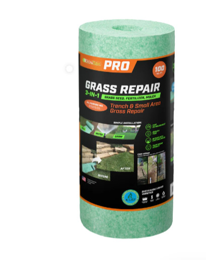GrowTrax All Purpose Mix Grass Seed Mat 100 Sq Ft PRO Grass Repair Roll