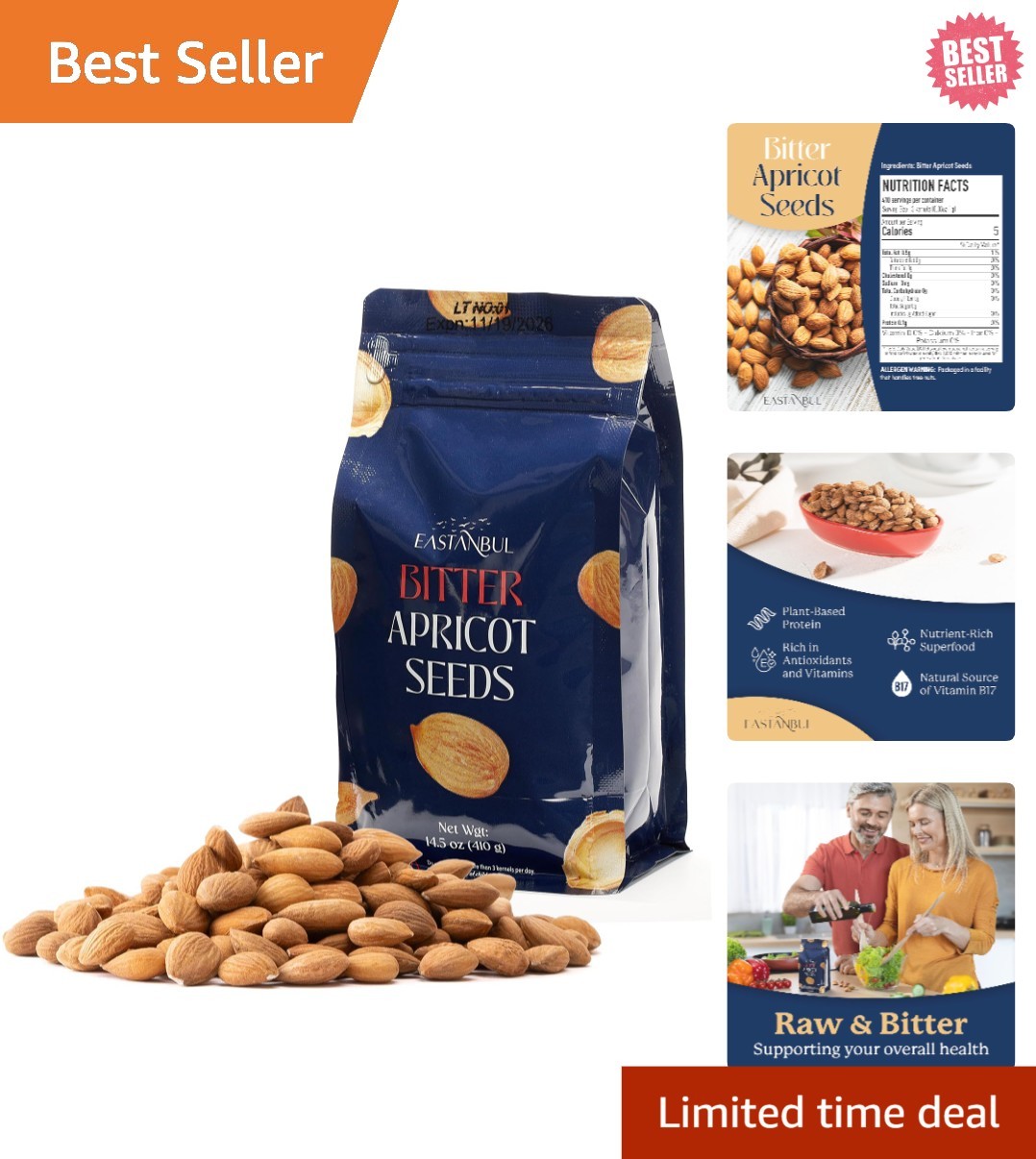Raw Bitter Apricot Kernels 14.5oz – & Gluten-Free Gourmet Delight