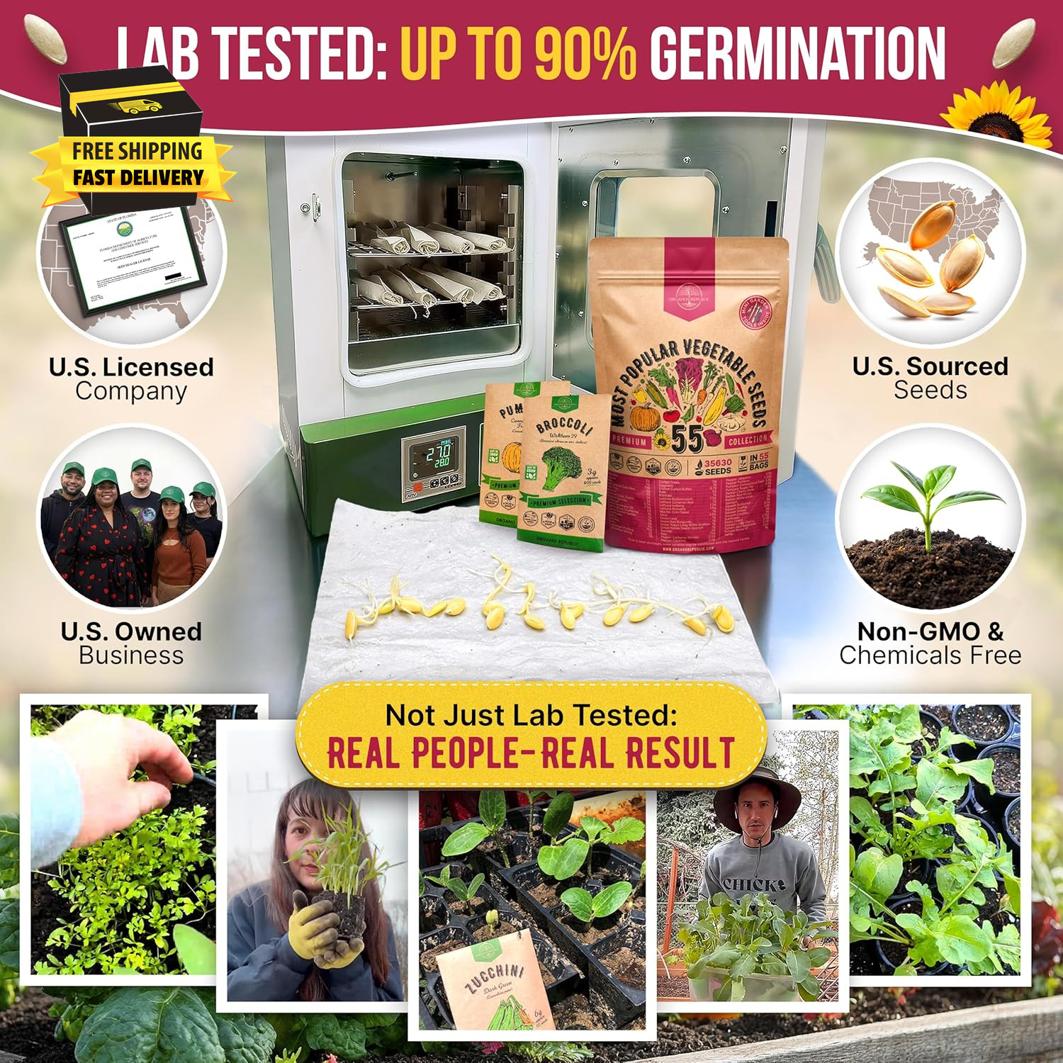 55 Vegetable Seeds Variety Pack – 35,600+ Non-Gmo Heirloom Seeds for Planting Ve
