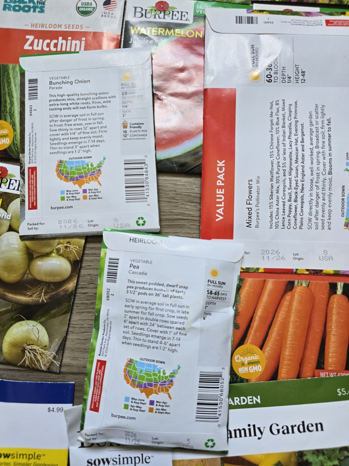Lot 1 Of 108 seeds Vegetable, Flowers And Herb Seed Packets 2026 mix gardening.