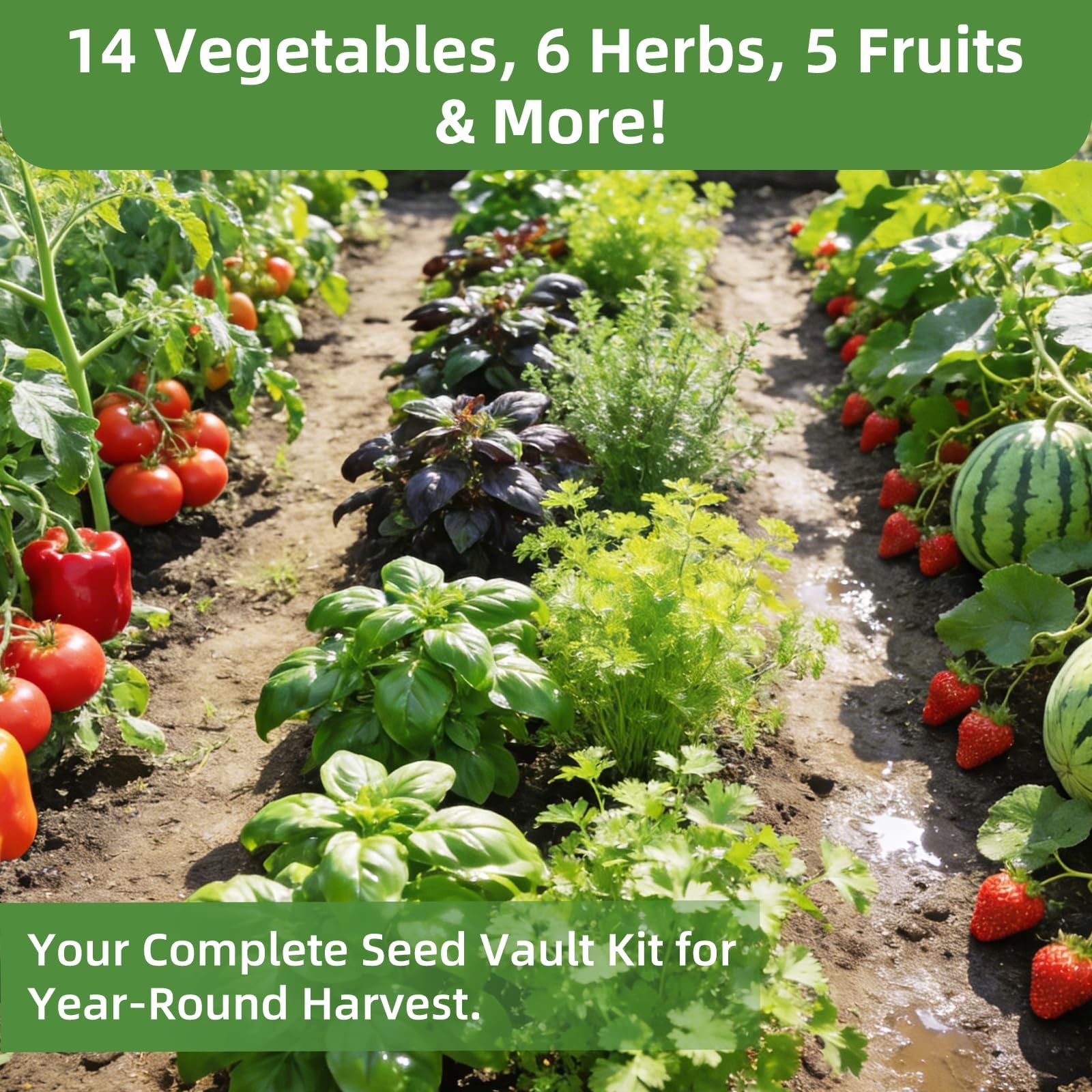 【Seed Vault】 Heirloom Vegetable Seeds Planting Kit – 15,000+ Non-GMO Seeds