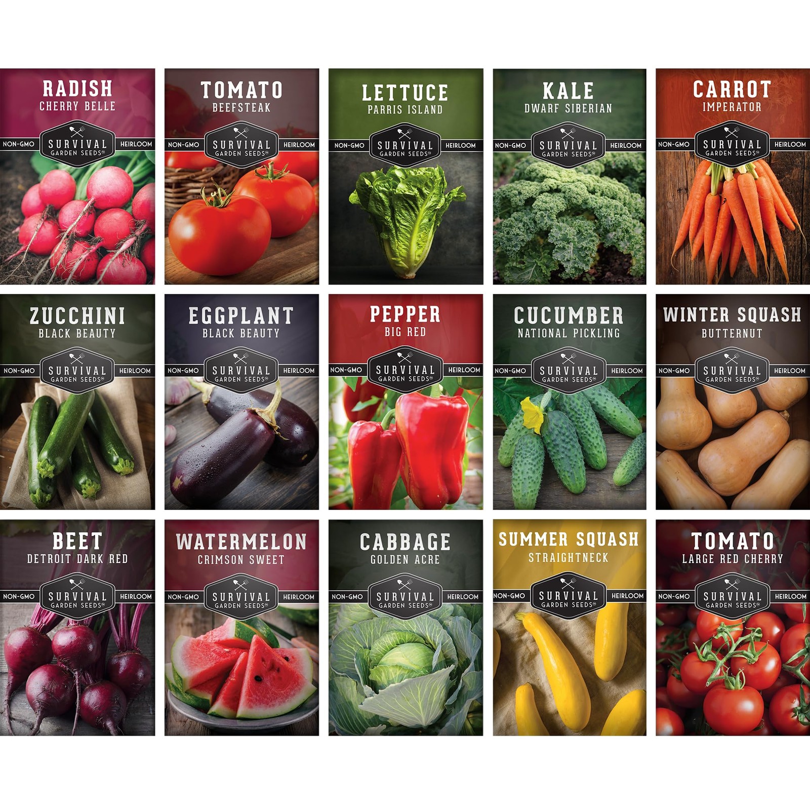 Vegetable Seed Vault Set 15 Varieties Variety Pack for Planting New