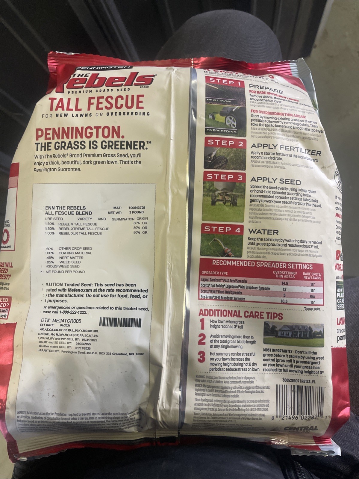 The Rebels Tall Fescue Grass Seed Blend 3 Pounds