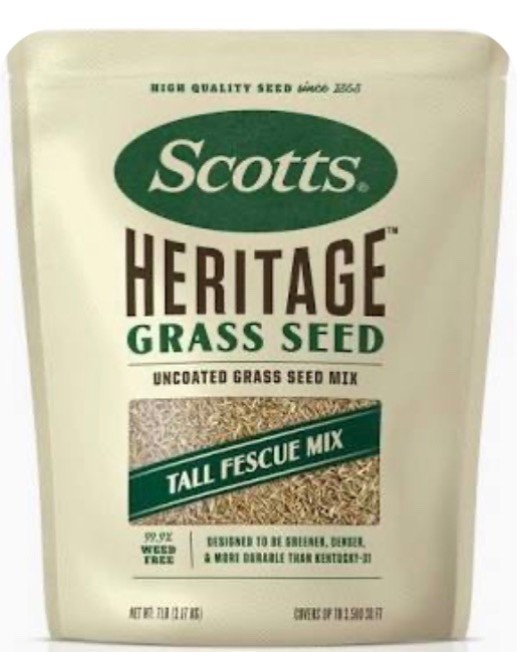 Scotts Heritage Grass Seed, Tall Fescue Mix, Covers Up To 3,500 Feet, 7 LB Bag