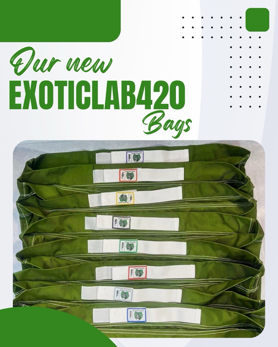 NEW 32Gallon(Green or White)Exoticlab420 73 micron single bag(Buy 5 Get 1 Free)