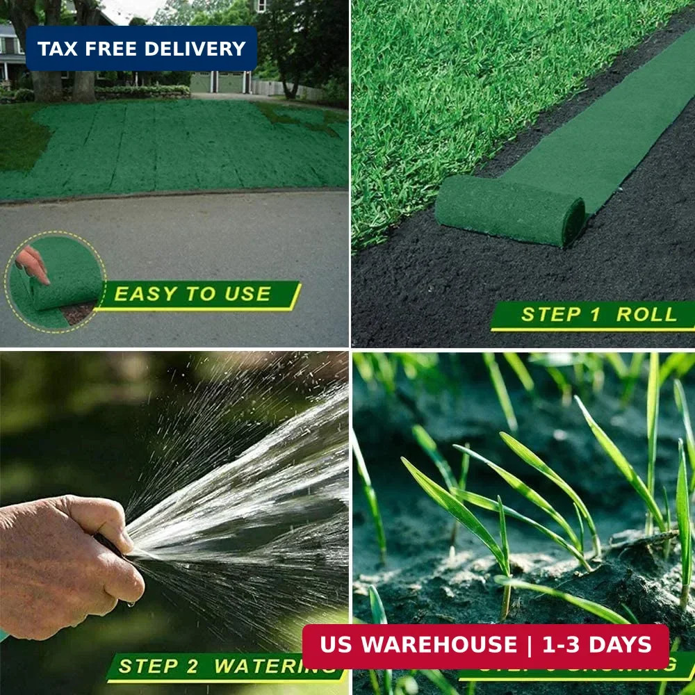 Grass Seed Mat Roll, Biodegradable Lawn Seed Mat,Backyard Plant Growing Grass Se